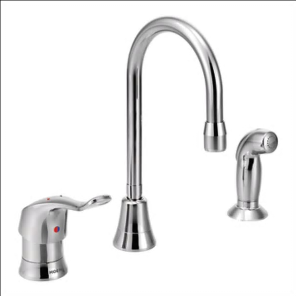 Commercial Kitchen Faucet Widespread w/Side Spray 1.5 gpm in Chrome