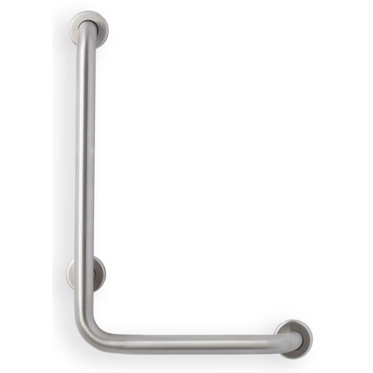 CareGiver 24x16 90 Degree Left Hand Grab Bar in Stainless Steel