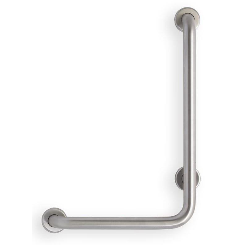 CareGiver 24x16 90 Degree Right Hand Grab Bar in Stainless Steel