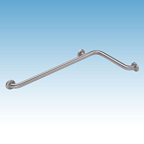 CareGiver 42x20" L-Shaped Grab Bar in Stainless Steel