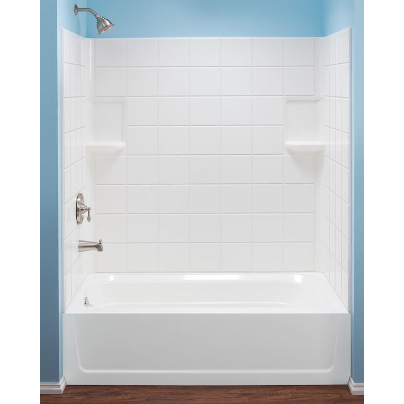 Topaz 60x30" Premium Fiberglass Bathtub Wall in White