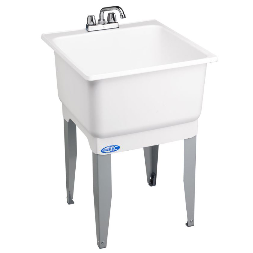 UTILATUB 23" Co-Polypure Laundry Tub Combo Kit in White