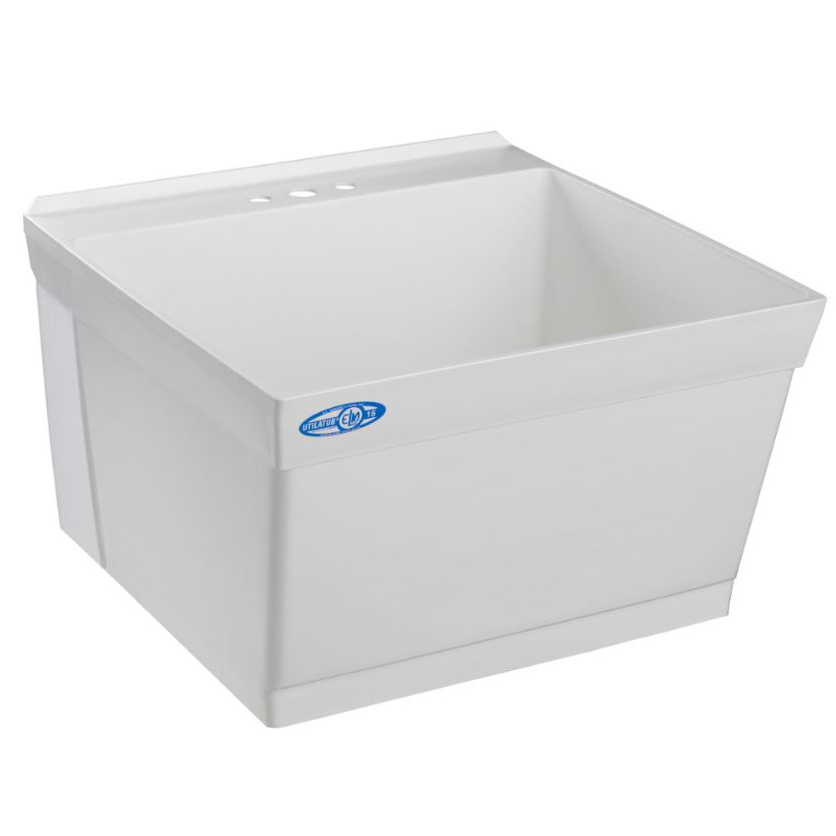 UTILATUB 23" Thermoplastic Wall Mount Laundry Tub in White