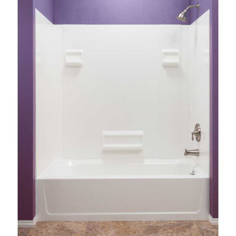Durawall Premium 5 pc Fiberglass Bathtub Wall System in White