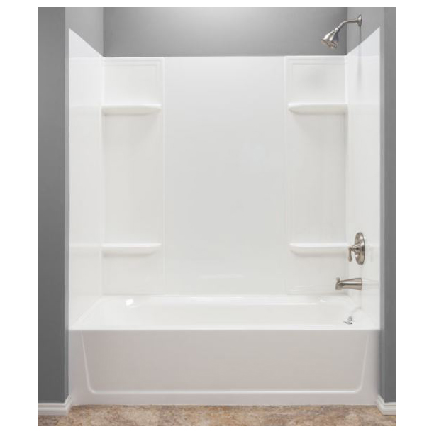 Durawall Premium 5 pc Thermoplastic Bathtub Wall System in White