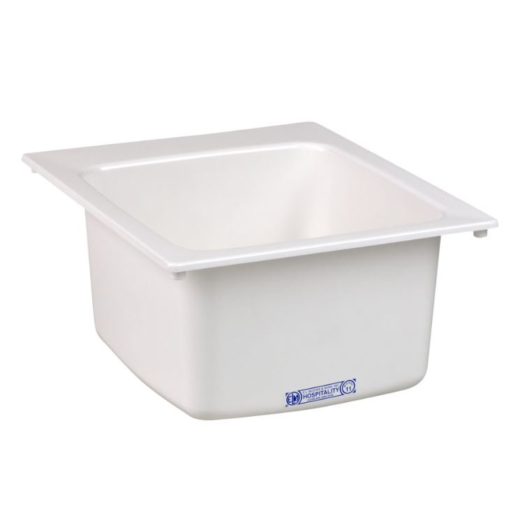 Single Bowl 17x20x10" Drop-In Utility Sink in White