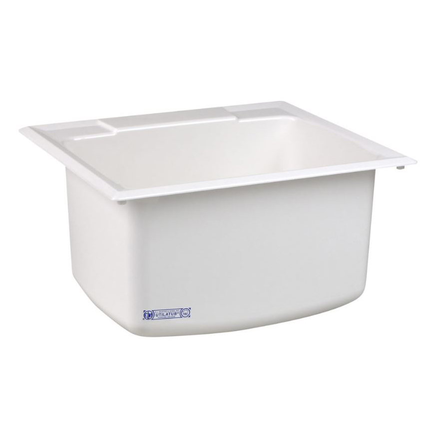 Single Bowl 25x22x13-3/4" Drop-In Utility Sink in White