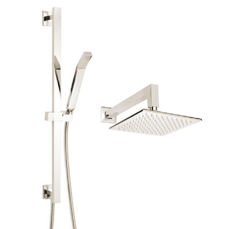 Complete Shower Package Square in Satin Nickel