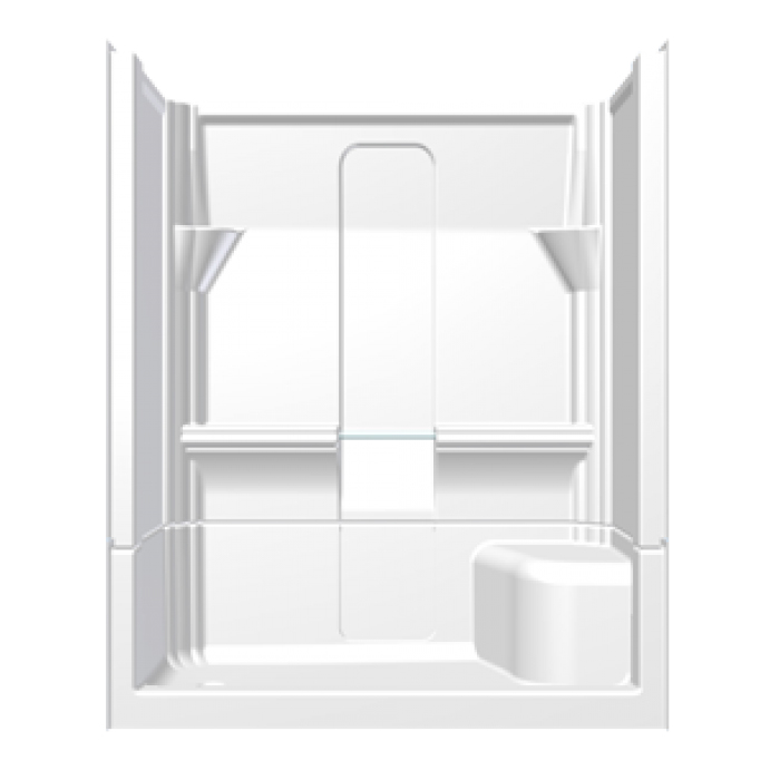 AcrylX Shower 60x30x74" White With Seat