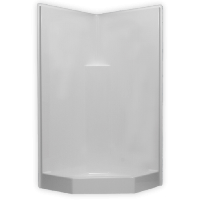 AcrylX Neo-Angle Shower 38-3/4x38-3/4x80-3/4" White