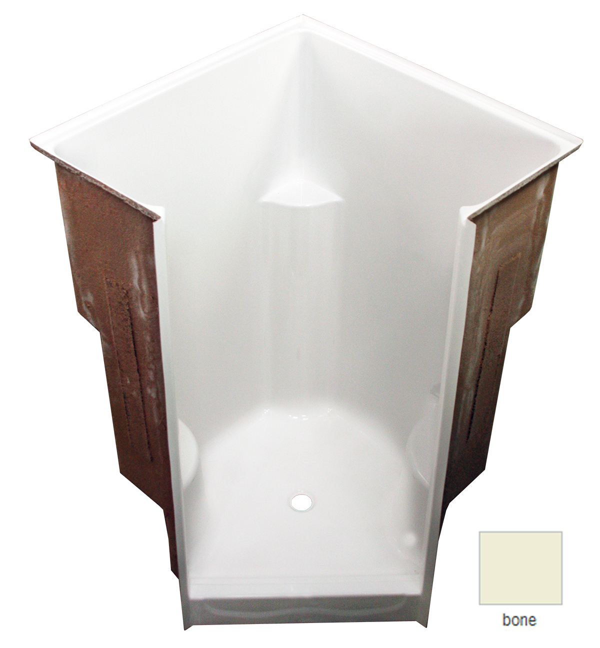AcrylX Shower 49x49x76-3/4" Bone With Seats