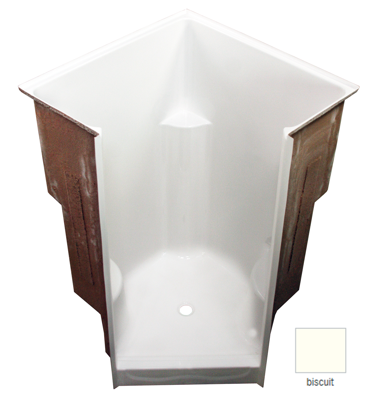 AcrylX Shower 49x49x76-3/4" Biscuit With Seats