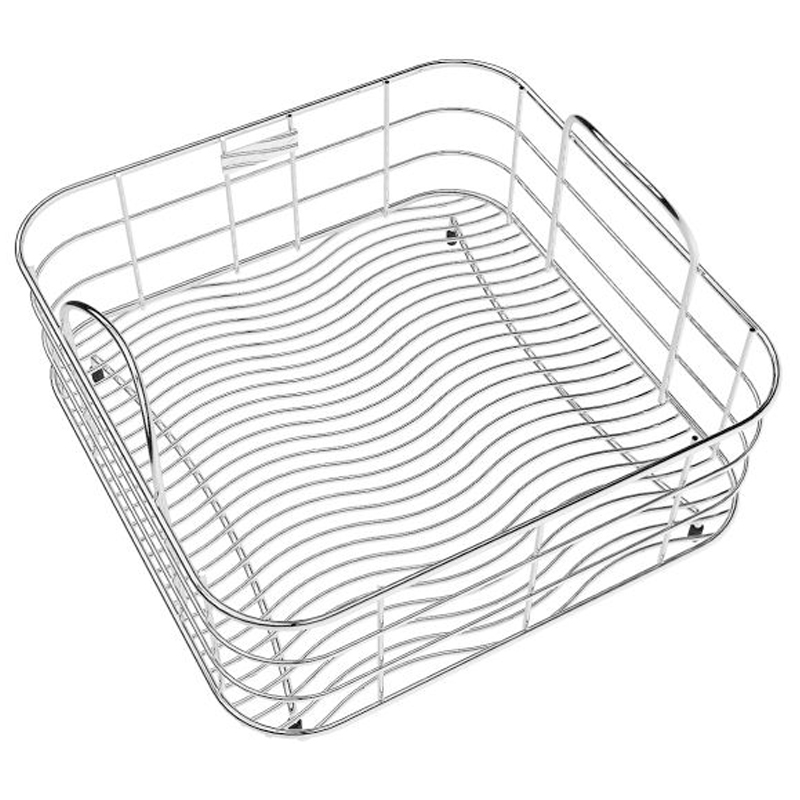 Rinsing Basket w/Removable Dish Rack 13x13" in Stainless Steel