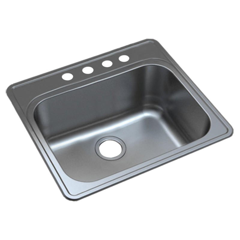 Meridian 25x22x12" Stainless Steel Kitchen Sink w/4 Holes