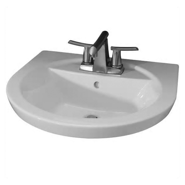 Tropic Petite 21x18-1/2 Pedestal Sink in Black w/4" Fct Cntr