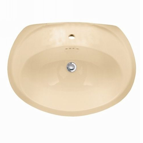 Ellisse 24x18-3/8" Drop-In Lav Sink in Bone w/1 Faucet Hole