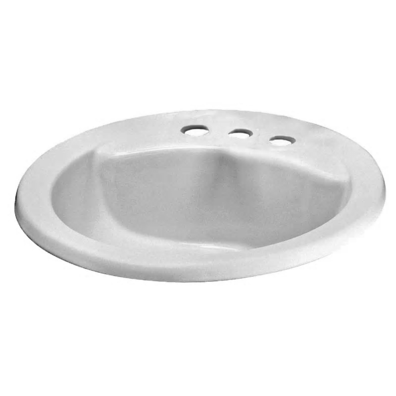 Cadet 19" Round Drop-In Lav Sink in Black w/8" Faucet Holes