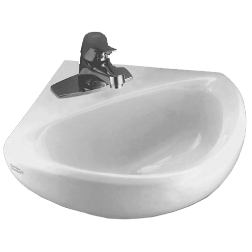 Corner Minette 11x16-3/4" Wall Sink in Bone w/1 Faucet Hole