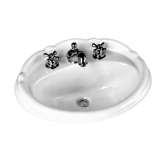 Reminiscence 22-1/4x18" Black Bath Lav Sink w/8" Faucet Holes