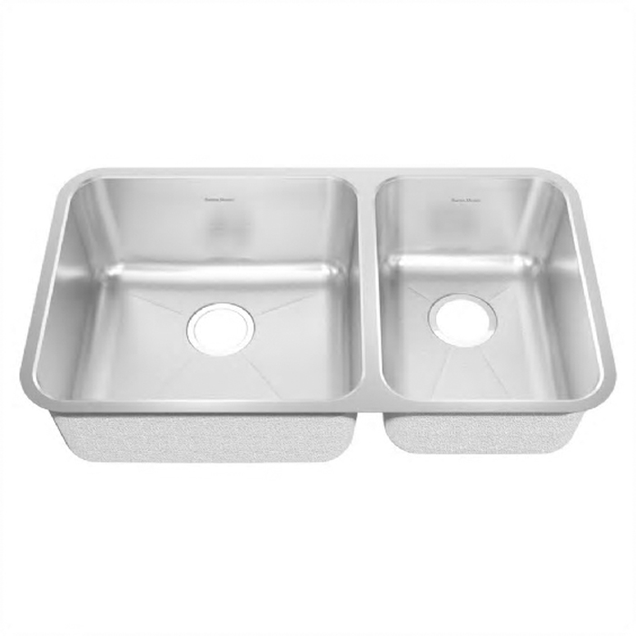 Prevoir 32-7/8x21-1/2x9" Stainless Steel 2-Bowl Kitchen Sink
