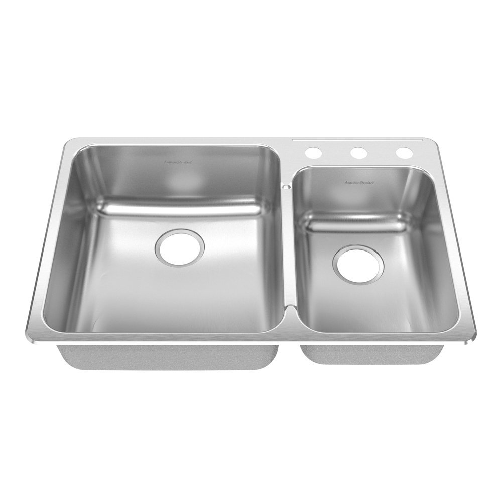 Prevoir 33-3/8x22x8" Stainless Steel Kitchen Sink w/3 Holes