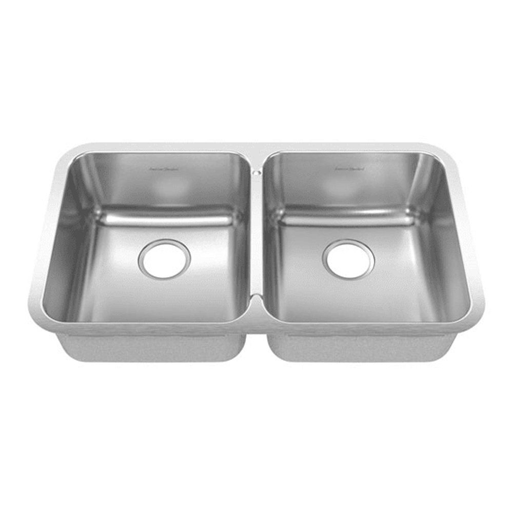 Prevoir 32-7/8x18-3/4x8" Stainless Steel 2-Bowl Kitchen Sink