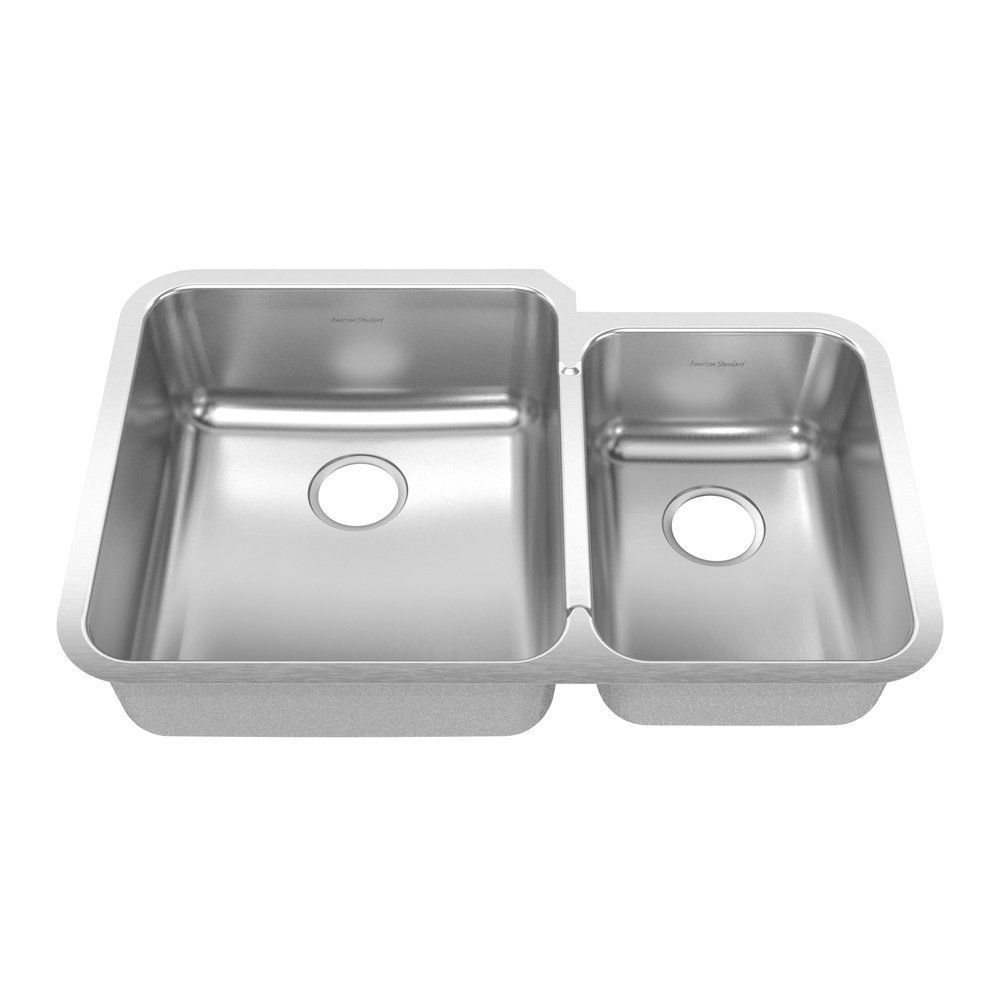 Prevoir 32-7/8x21-1/2x8" Stainless Steel 2-Bowl Kitchen Sink