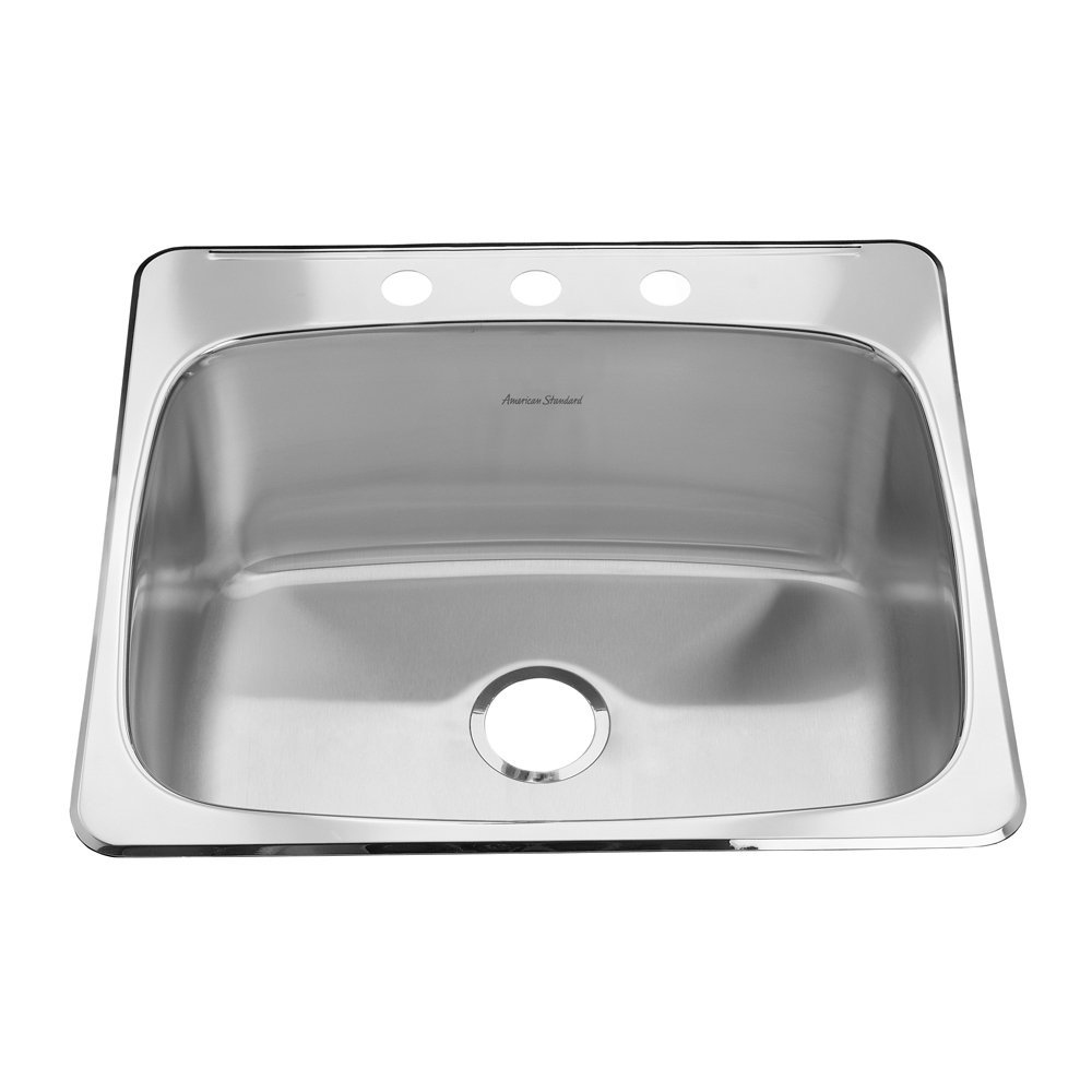 25-5/8x22-1/16x10" Drop-In Kitchen Sink w/3 Faucet Holes