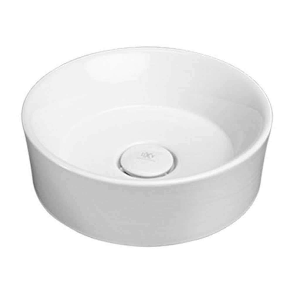 Pop 15" Round Single Bowl Bath Sink in Canvas White