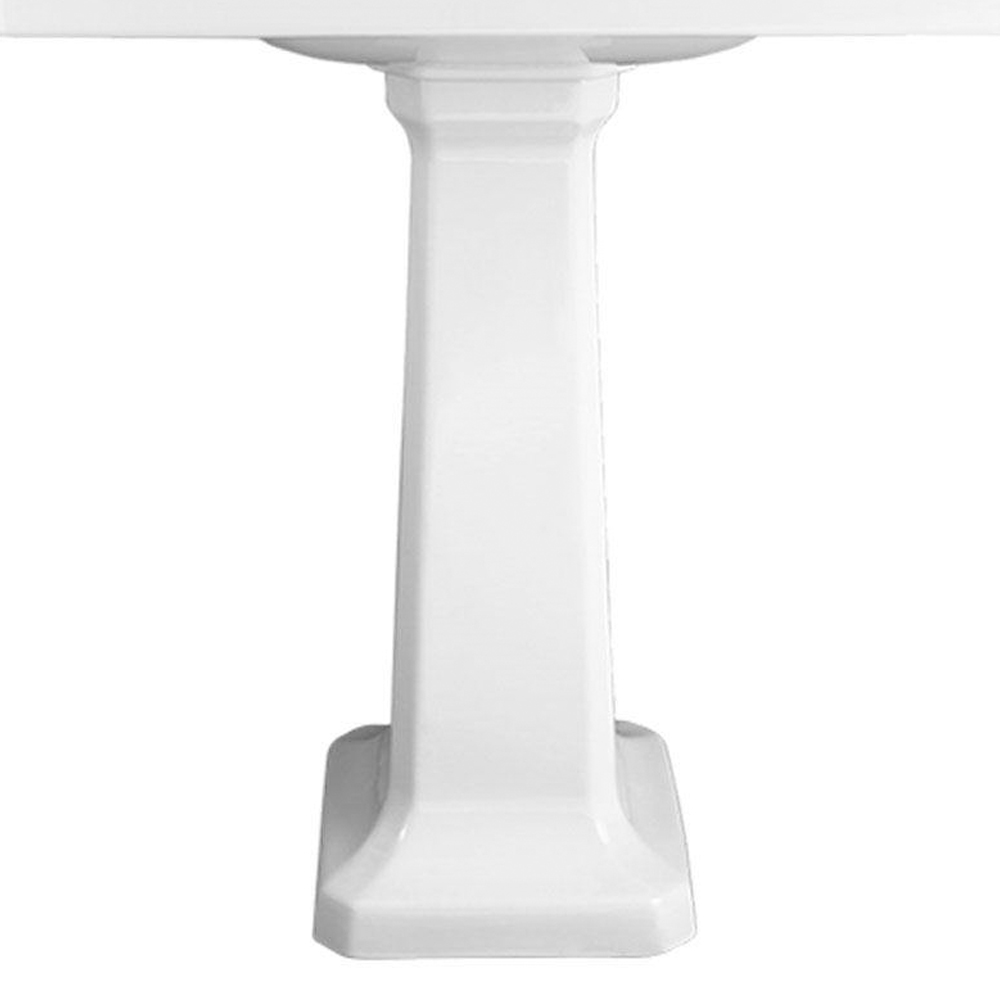 Fitzgerald Pedestal Base Only in Canvas White
