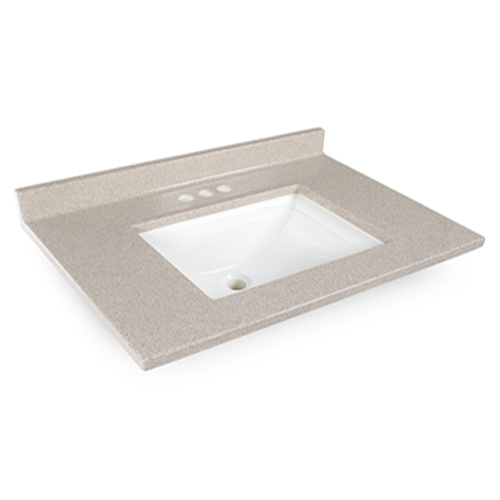 Kinsey 37x22" Vanity Top w/Rect Bowl & 4" Centers in Frost