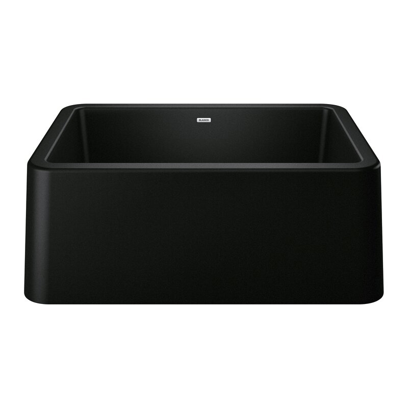 Ikon 27x19x10" Apron Front Single Bowl Sink in Black