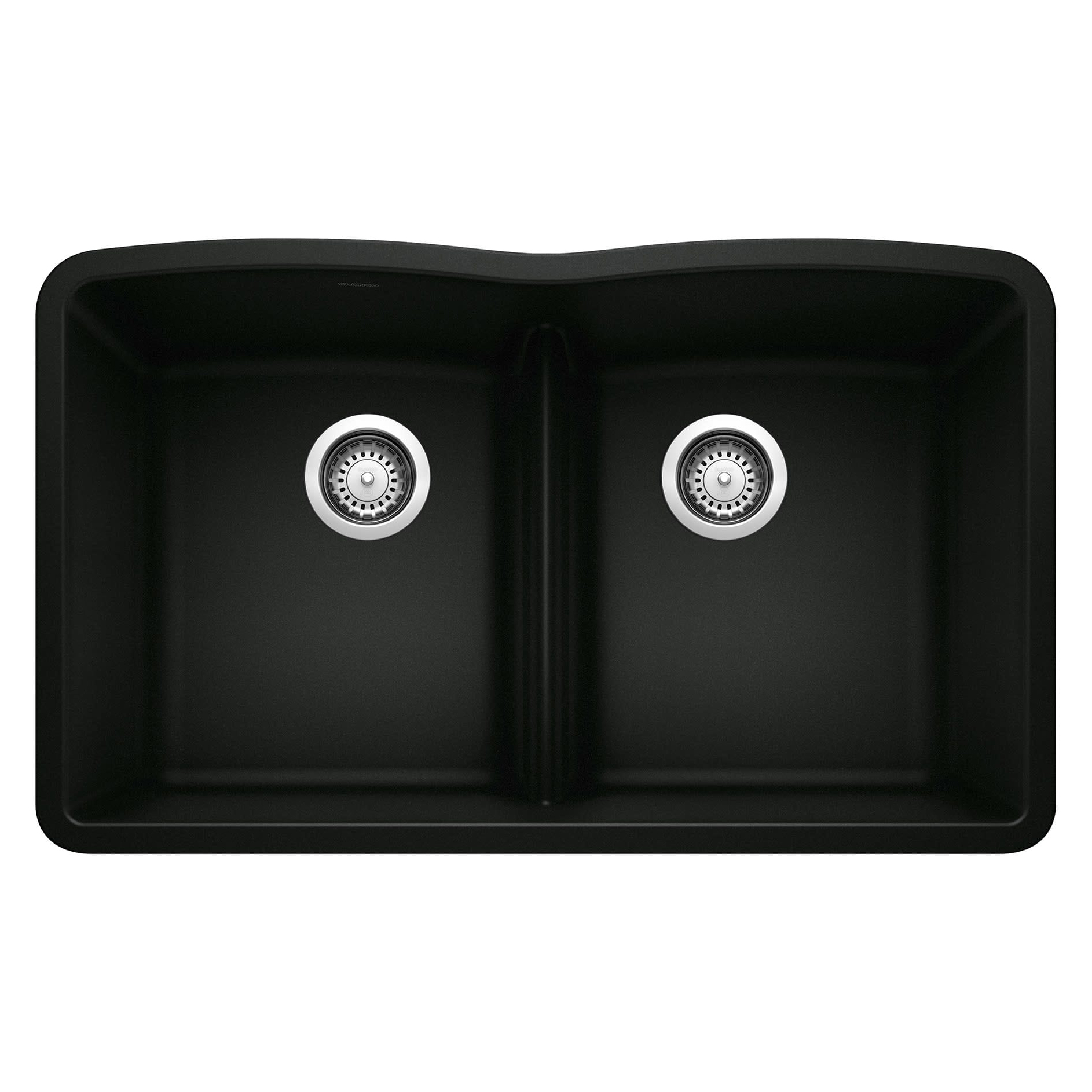 Diamond 32x19-1/4x9-1/2" Equal Dbl Low Divide Sink in Black