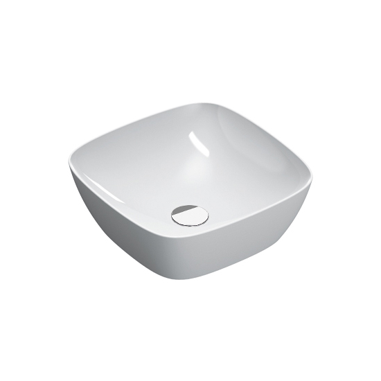 Green Lux 15.7" Square Vessel Washbasin in White
