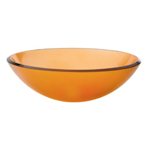 17" Single Bowl Bath Sink in Amber Frosted Glass w/o Fct Deck