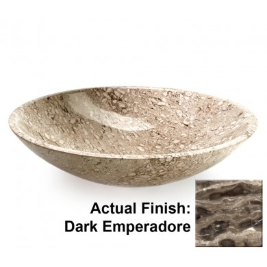 Sphere 15-3/4" Natural Stone Vessel Sink in Dark Emperadore