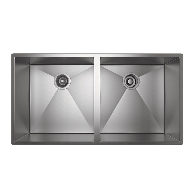 Forze 36-3/4x19-1/2x10" Equal Dbl Bowl Sink in Brushed Stainless