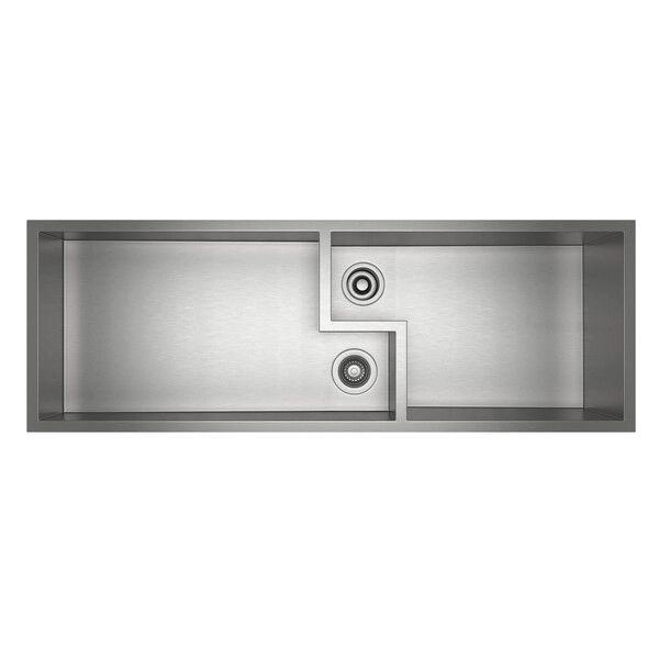 Culinario 51-5/8x18x11-1/2" Double Bowl Sink in Brushed Stainless