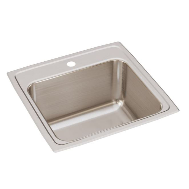 Lustertone 19-1/2x19x10-1/8" SS 1-Bowl 1-Hole Laundry Sink