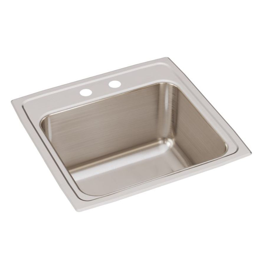 Lustertone 19-1/2x19x10-1/8" SS 1-Bowl 2-Hole Laundry Sink
