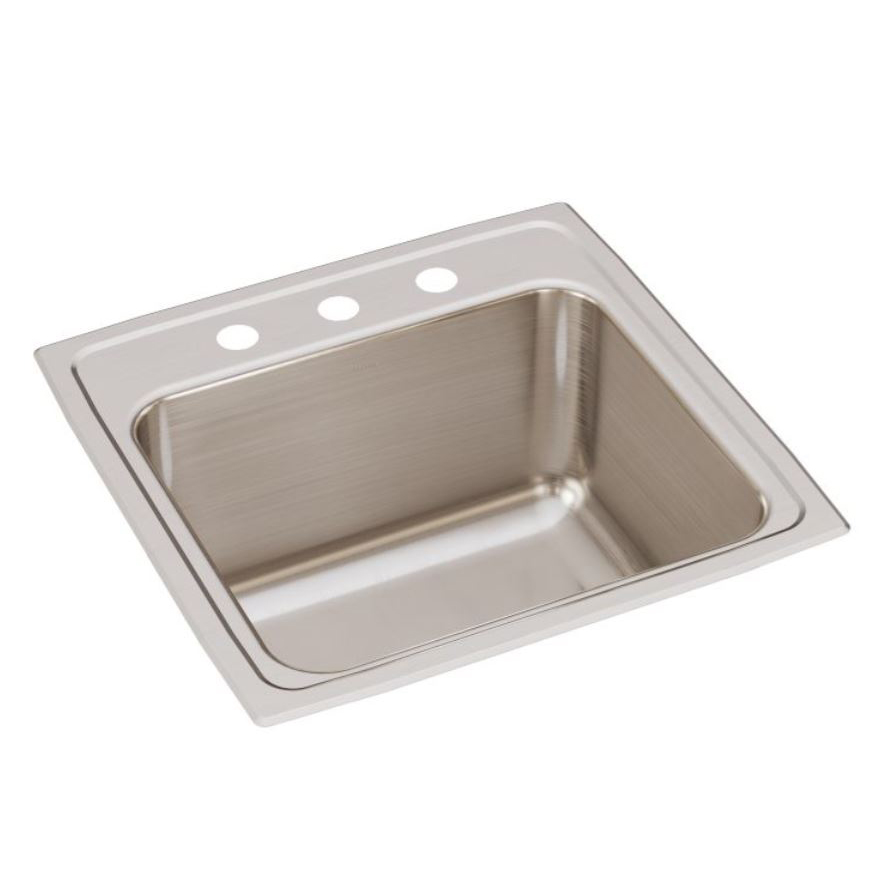 Lustertone 19-1/2x19x10-1/8" SS 1-Bowl 3-Hole Laundry Sink
