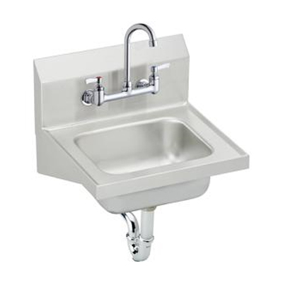 Hand Wash-Up Sink Kit 16-3/4x15-1/2x13" Wall Mount Stainless