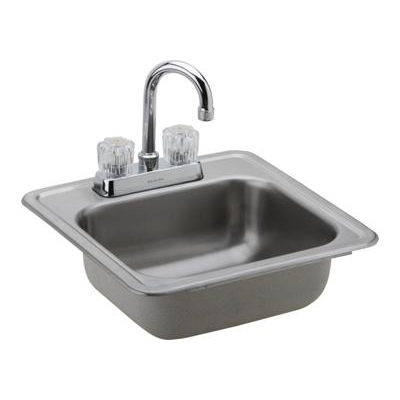 Dayton 15x15x5-1/8" SS Single Bowl Bar Sink & Faucet Kit