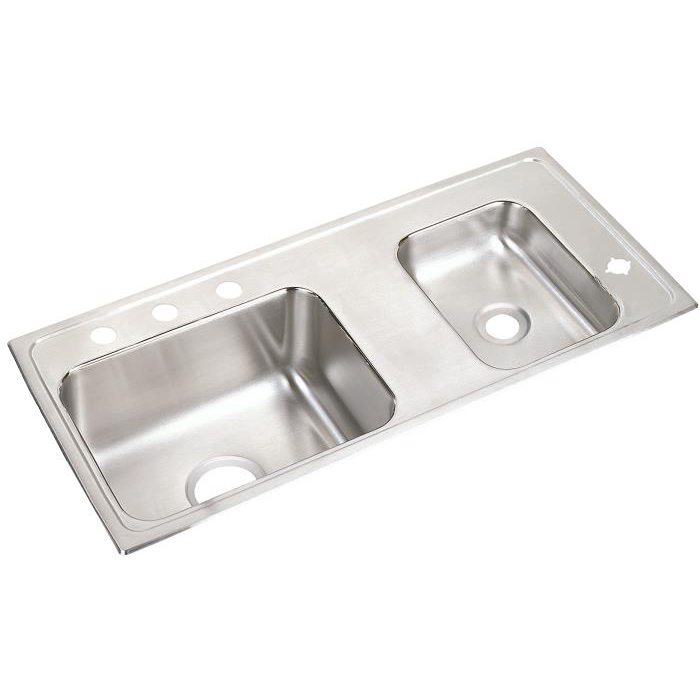 37-1/4x17x7-5/8" Stainless Steel Double Bowl Classroom Sink