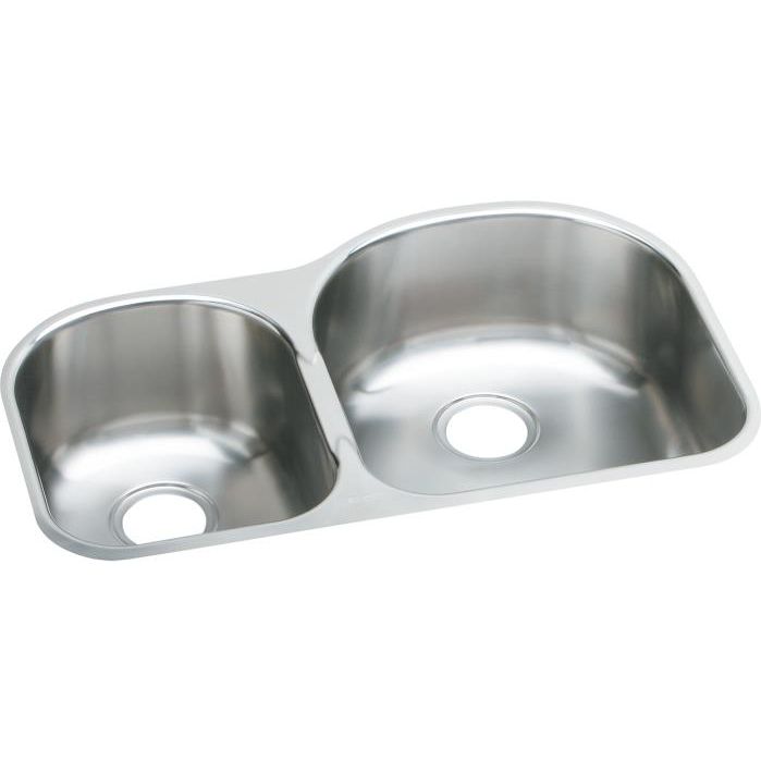 31-1/4x20x10" Stainless Steel Offset 40/60 Double Bowl Sink