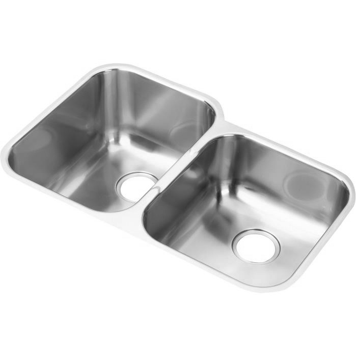 31-1/4x20-1/2x10" Stainless Steel Offset Double Bowl Sink