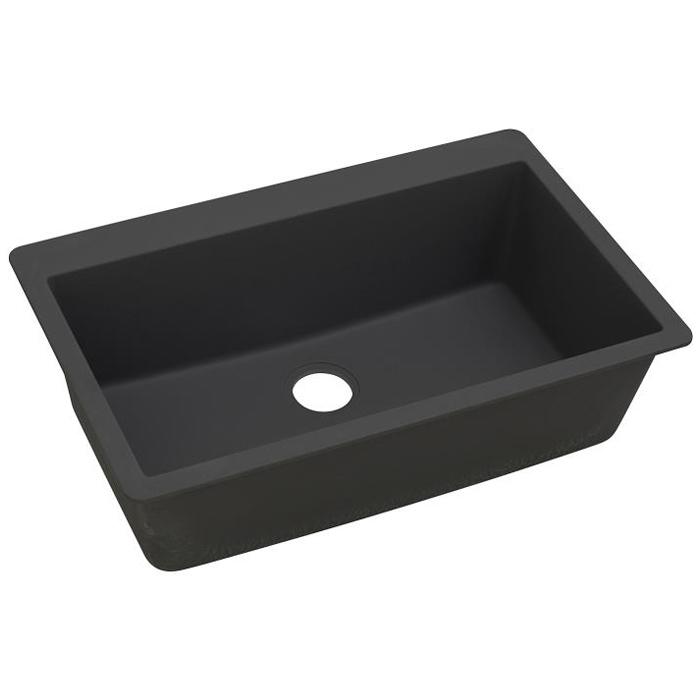 Quartz Classic 33x20-7/8x9-7/16" Single Bowl Sink in Black