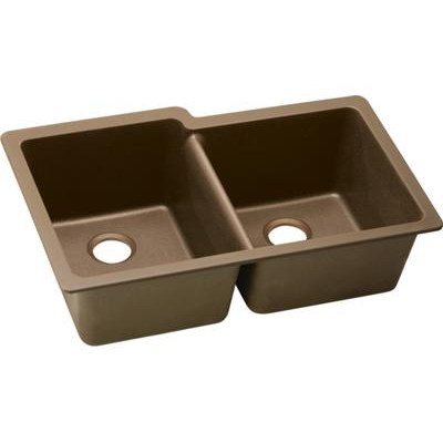 Quartz Classic 33x20-1/2x9-1/2" Double Bowl Sink Mocha