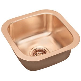 Specialty 12x14x6-1/2" Copper Single Bowl Bar Sink, Satin