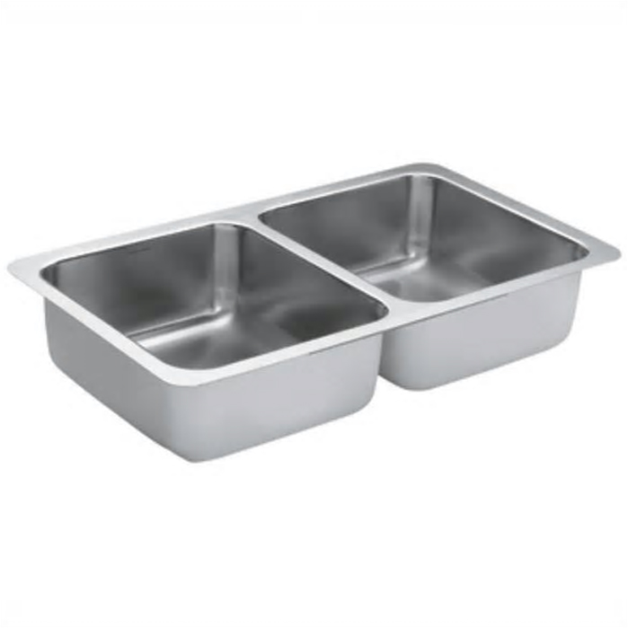 1800 Series 31-3/8x18x8" Stainless Steel Double Bowl Sink
